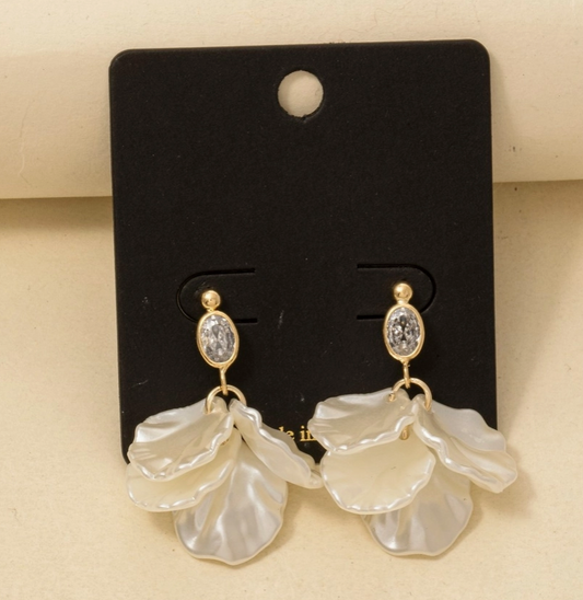 Pearl Petal Drop Earrings image 0