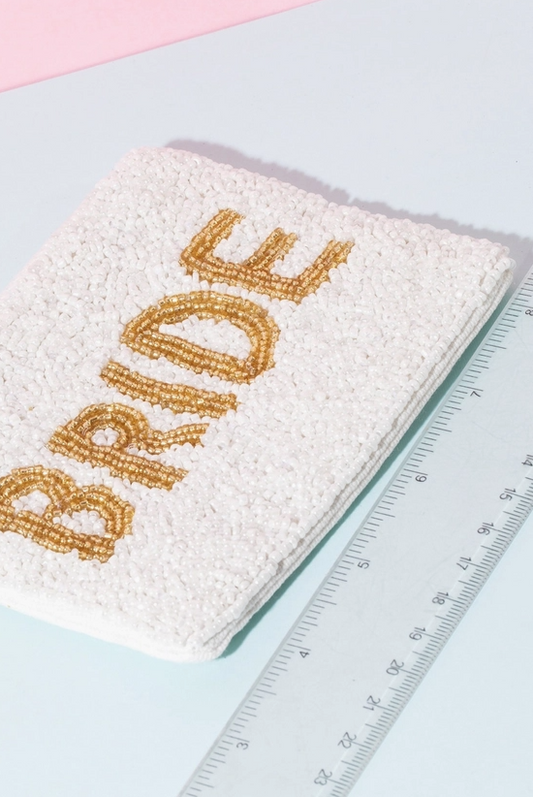 Beaded “BRIDE” Pouch image 1