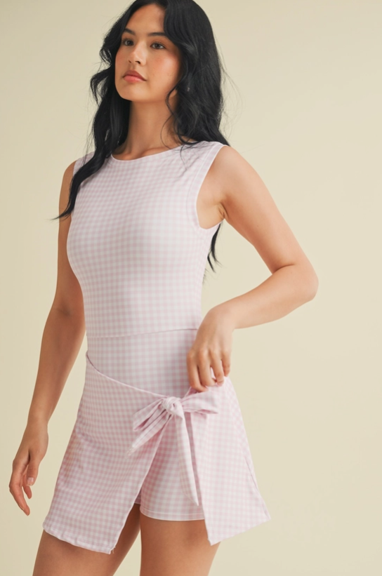 Sporty Gingham Dress - Pink image 2