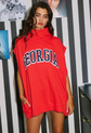 🐾 Georgia Bulldogs Oversized Sleeveless Turtleneck Top – Red image 1