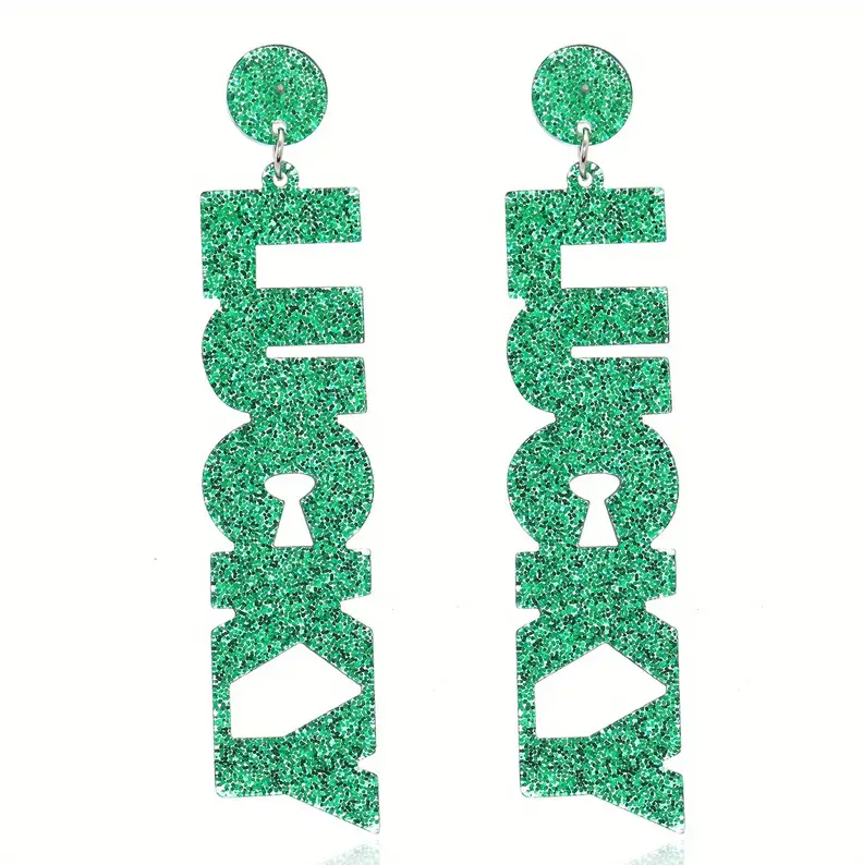 Lucky Glitter Dangle Earrings – St. Patrick’s Day Sparkle image 4