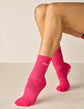 The 90s Crew Grip Sock - Hot Pink
