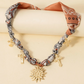 Boho Sunflower & Cross Charm Scarf Necklace 🌻✨ image 0