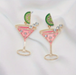 🍸 Pink Cocktail Statement Earrings image 3