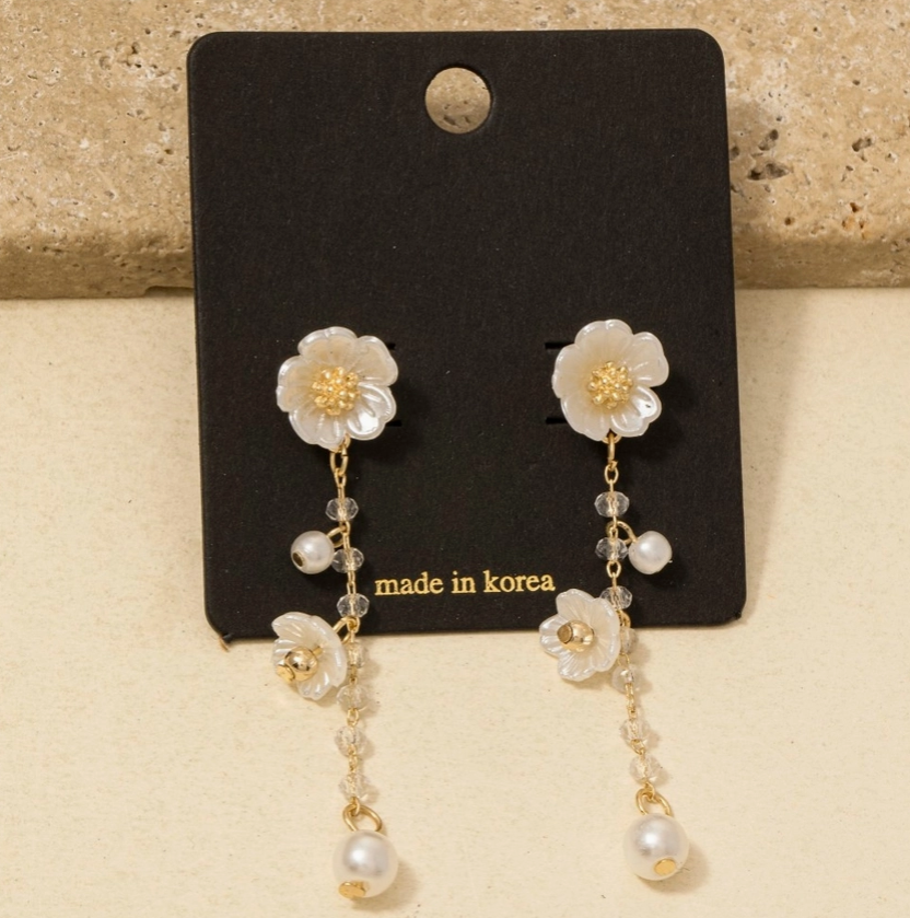 Pearl Blossom Drop Earrings image 0