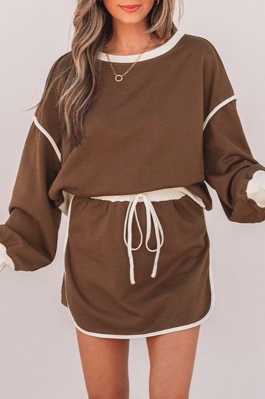 Brown Lounge Skirt Set image 0