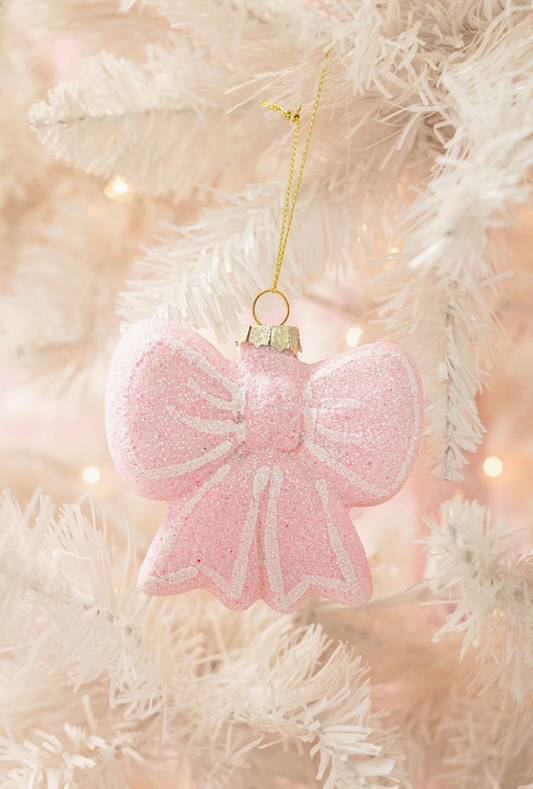 Blush & Sparkle Bow Christmas Ornament image 0
