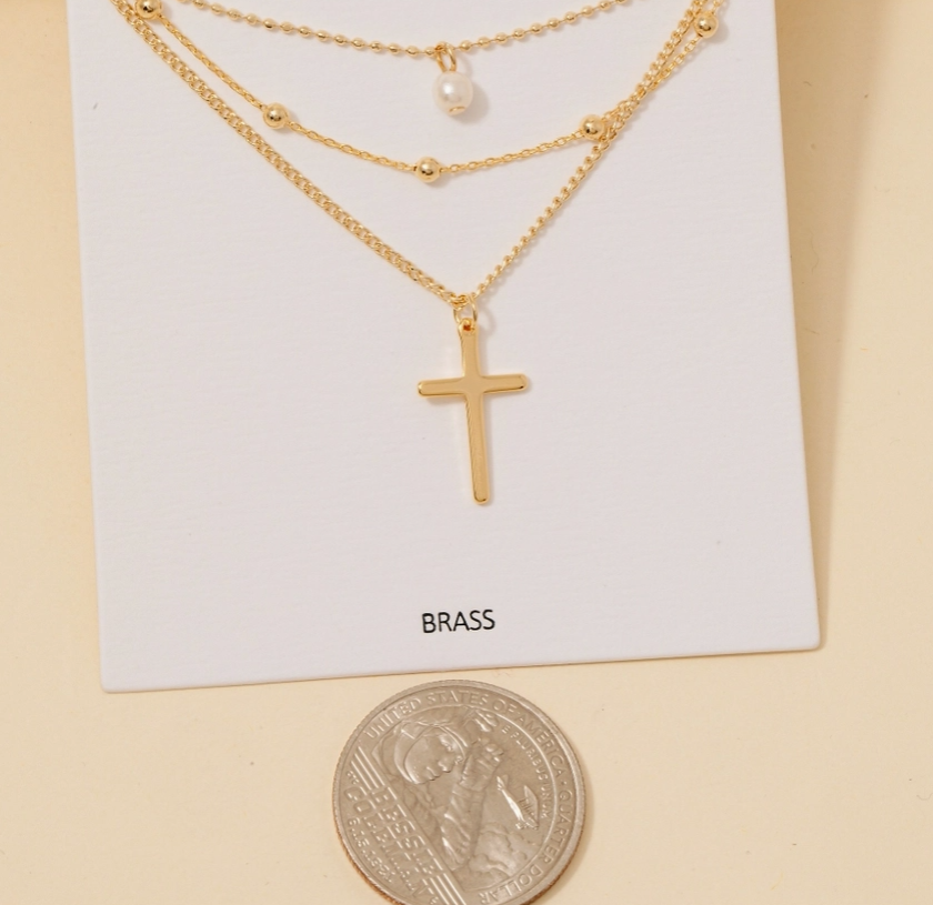 Layered Cross Necklace ✝️✨ image 4