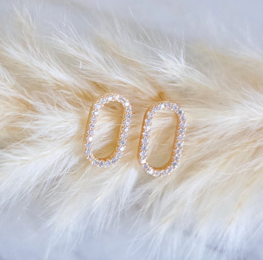 Luxe Oval Crystal Studs image 0