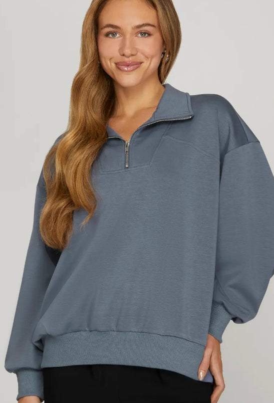 “Coastal Chill” Half-Zip Scuba Pullover image 0