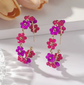 Beaded Flower Hoop Earrings image 5