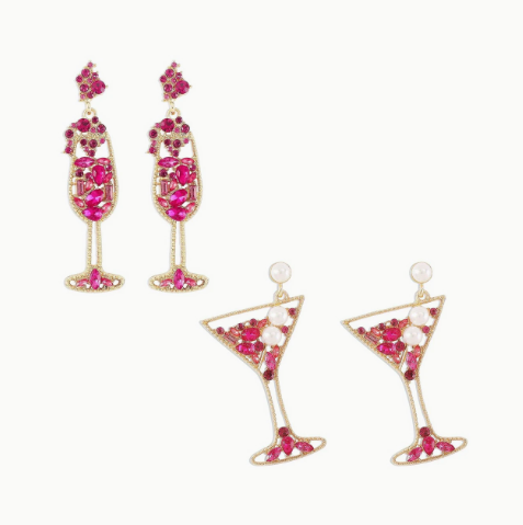 🍸 Sparkling Cocktail Statement Earrings image 0