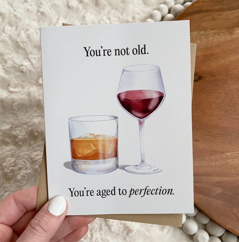 🥃 “Aged to Perfection” Birthday Card – Classic & Refined Edition 🍷 image 0