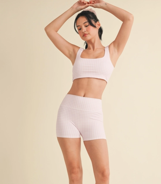 Gingham Ruffle Back Sports Bra image 2