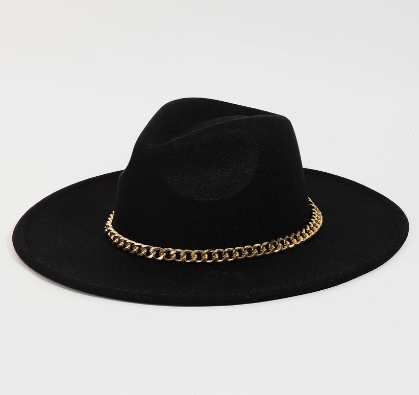 Chic Chain-Banded Felt Hat image 2