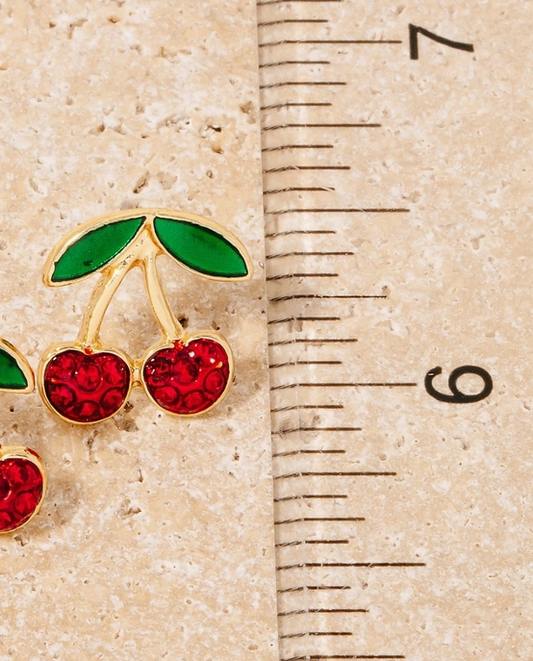 Cherry Rhinestone Stud Earrings image 1