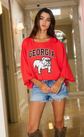 🐾 Georgia Bulldogs Oversized Cropped Top – Red image 1
