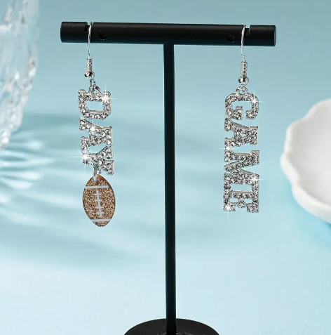 🏈 Game Day Rhinestone Drop Earrings (Gold or Silver) image 3