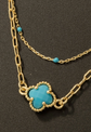 Turquoise Clover Layered Necklace image 1