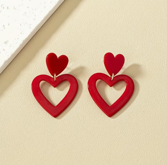 Dangle Heart Earrings image 1