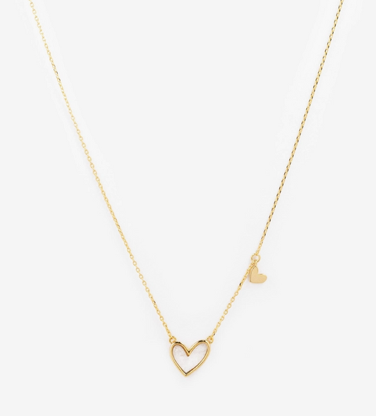 Double Heart Dainty Necklace image 0