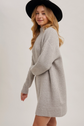 Grey Ribbed Sweater Dress image 3