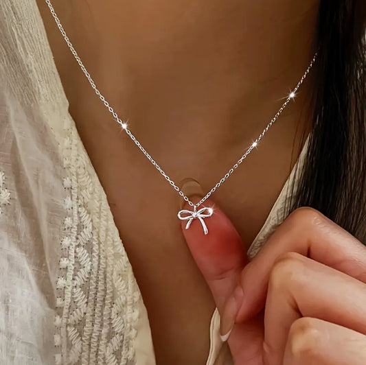 Sterling Silver Bow Necklace image 0