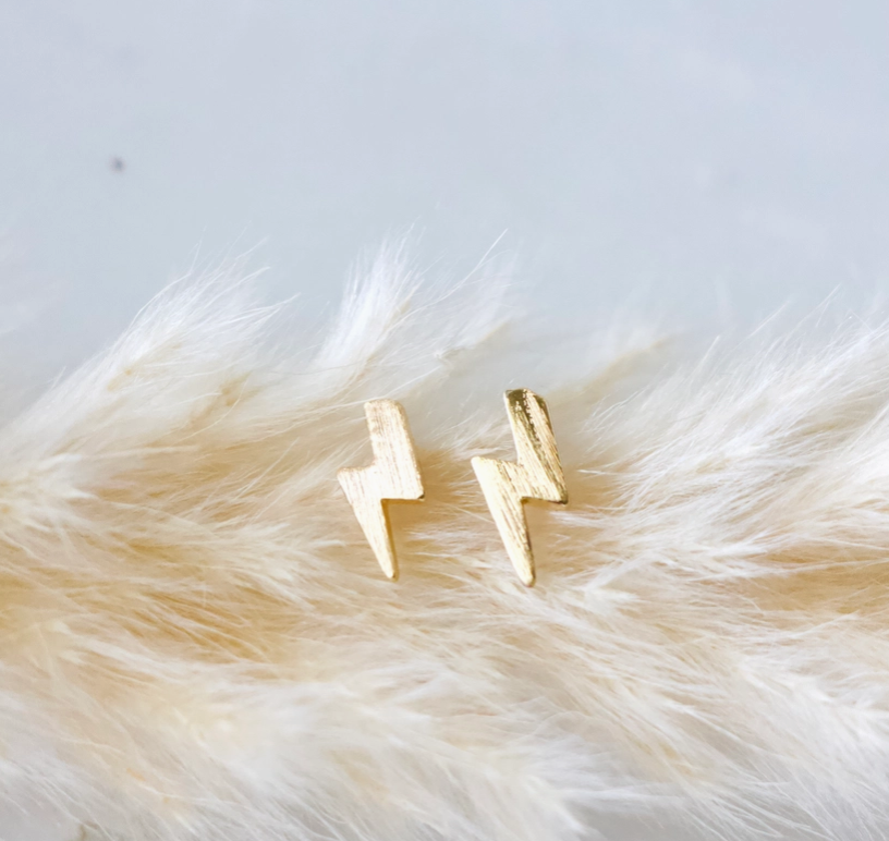 Golden Bolt Stud Earrings image 2