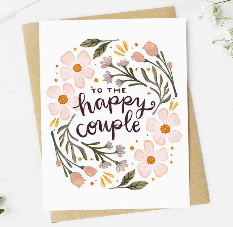 💐 “To the Happy Couple” Floral Wedding Card – Botanical Blooms Edition 🌿 image 0