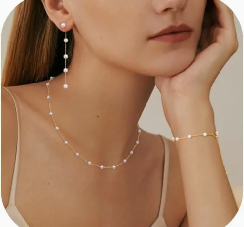 Dainty Pearl Bracelet image 0