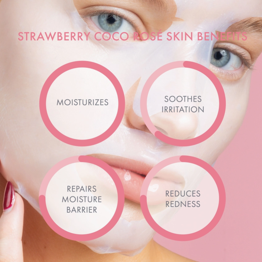 Strawberry Coco Rosé Soothing Biocellulose Mocktail Mask image 3