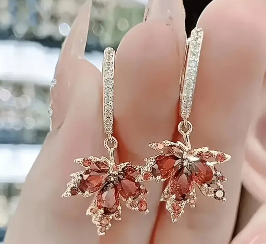 🍁 Autumn Elegance Maple Leaf Earrings image 0