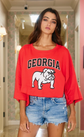 🐾 Georgia Bulldogs Oversized Cropped Top – Red image 3