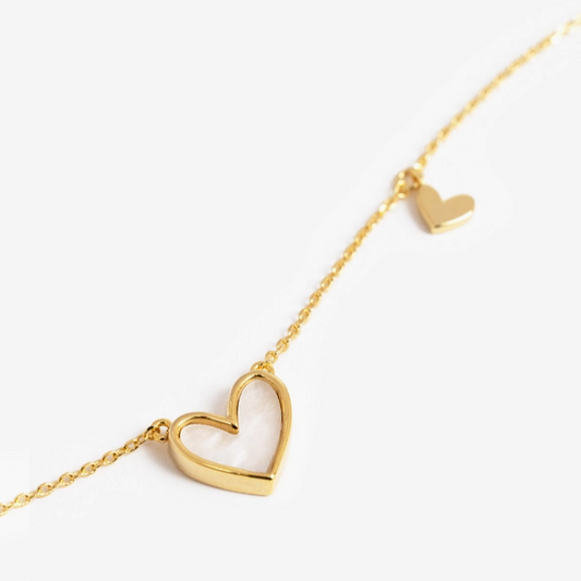 Double Heart Dainty Necklace image 1