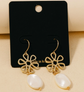 Golden Bloom & Pearl Drop Earrings image 1