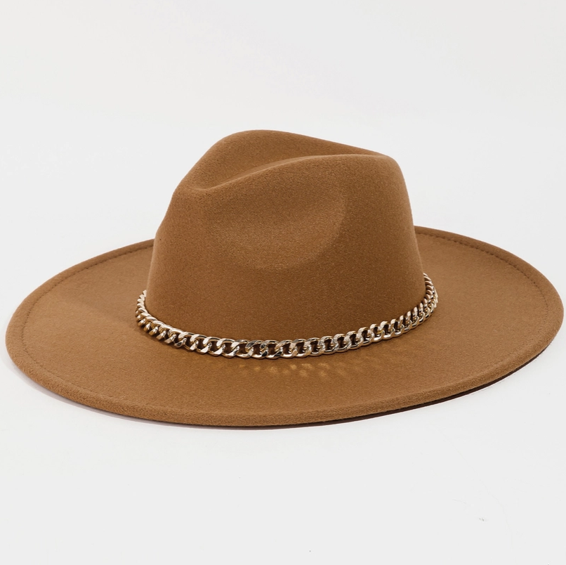 Chic Chain-Banded Felt Hat image 1