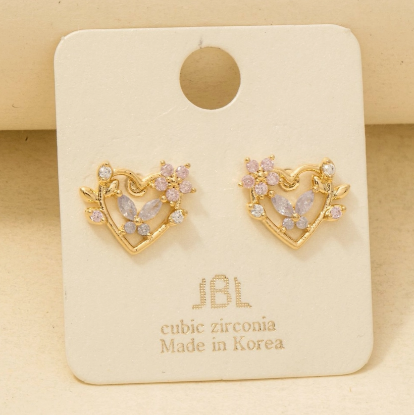 Enchanted Garden Heart Studs image 0