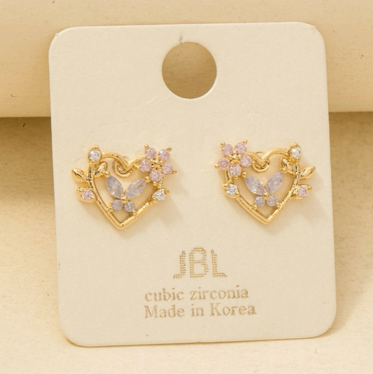 Enchanted Garden Heart Studs image 0