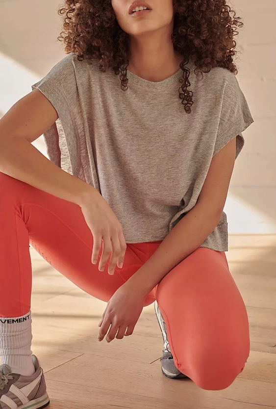 Cutout Back Short Sleeve Workout Top - Pink image 2
