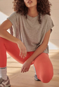 Cutout Back Short Sleeve Workout Top - Pink image 2