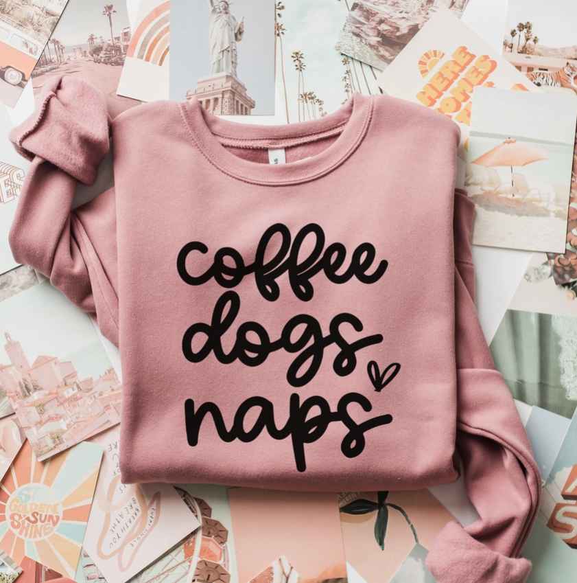 Coffee • Dogs • Naps Sweatshirt image 0