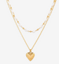 Golden Heart Locket Layered Necklace image 0