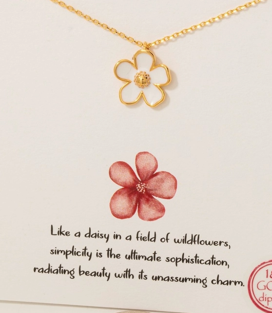 Dainty Daisy Outline Necklace – 18K Gold Dipped image 1