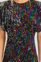 Black Sequin Velvet Mini Dress image 3