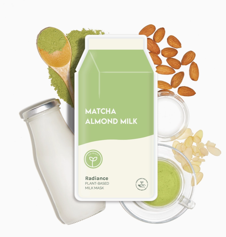 Matcha Almond Milk Radiance Plant-Based Milk Sheet Mask image 3