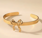 🎀 Gold Bow Cuff Bracelet – Minimalist Meets Girly Chic image 0