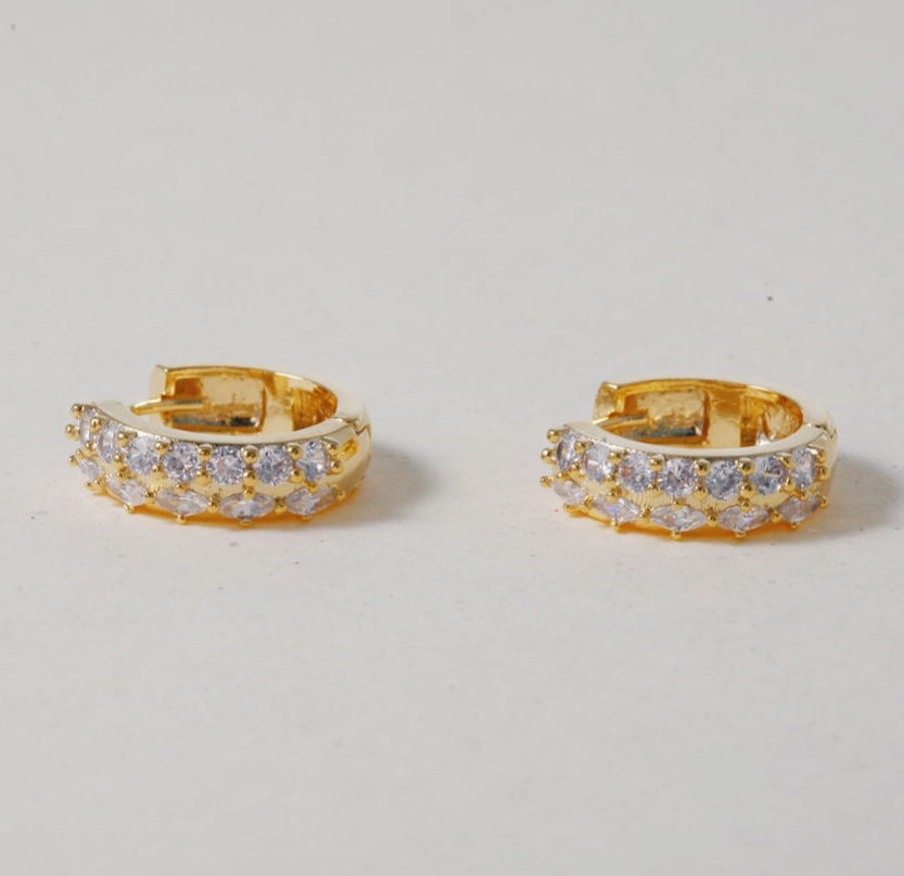 Classic Sparkle Huggie Hoops ✨ image 1