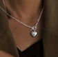 Chunky Heart Pendant Toggle Necklace image 0