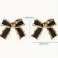 Black Bow Stud Earrings image 2
