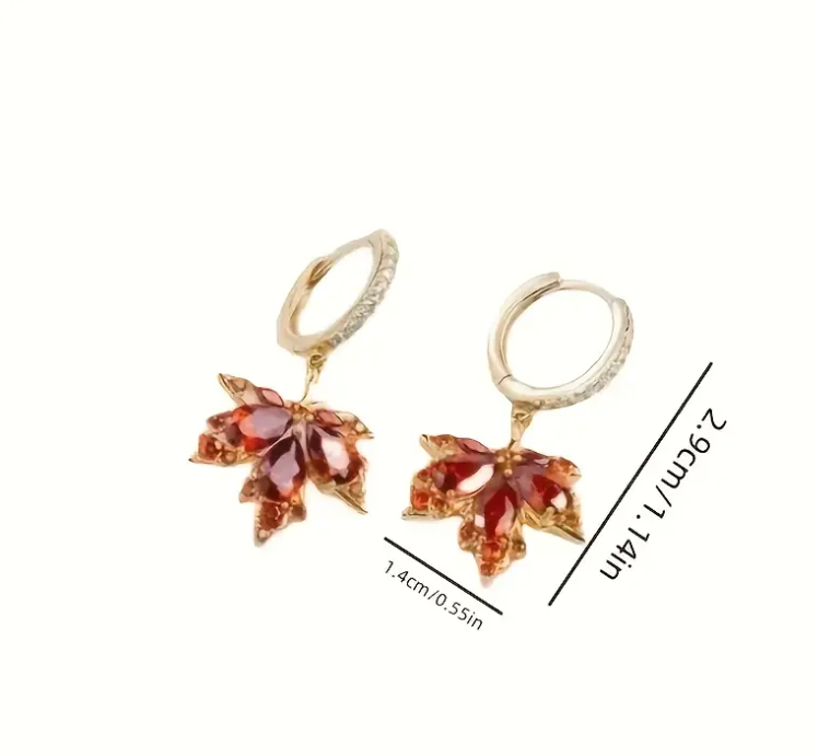 🍁 Autumn Elegance Maple Leaf Earrings image 3